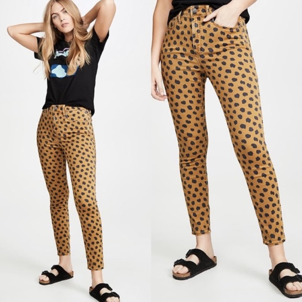 NWT MADEWELL EGYPTIAN GOLD PAINTED SPOTS Jeans